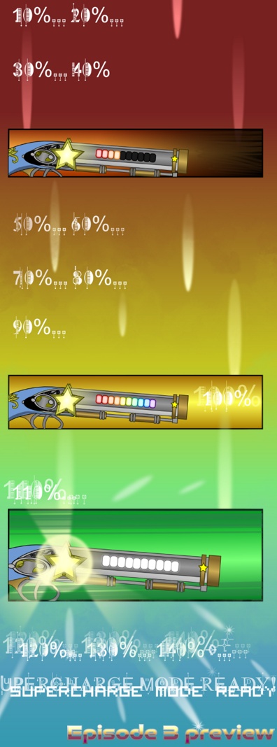Image description: Preview of episode 3 which shows a colorful sequence of Renegade Liberty's weapon being charged up