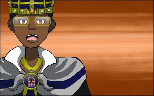 Image description: Thutmose looks disappointed, not over Kayla's remark but rather the verdict off the trial