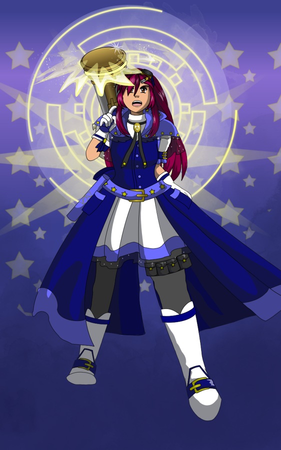 Image description: Liberty holds her supercharged weapon and got a makeover herself!