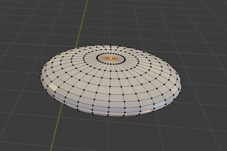 Image description: A screenshot showing a sphere that was flattened along the Z-axis