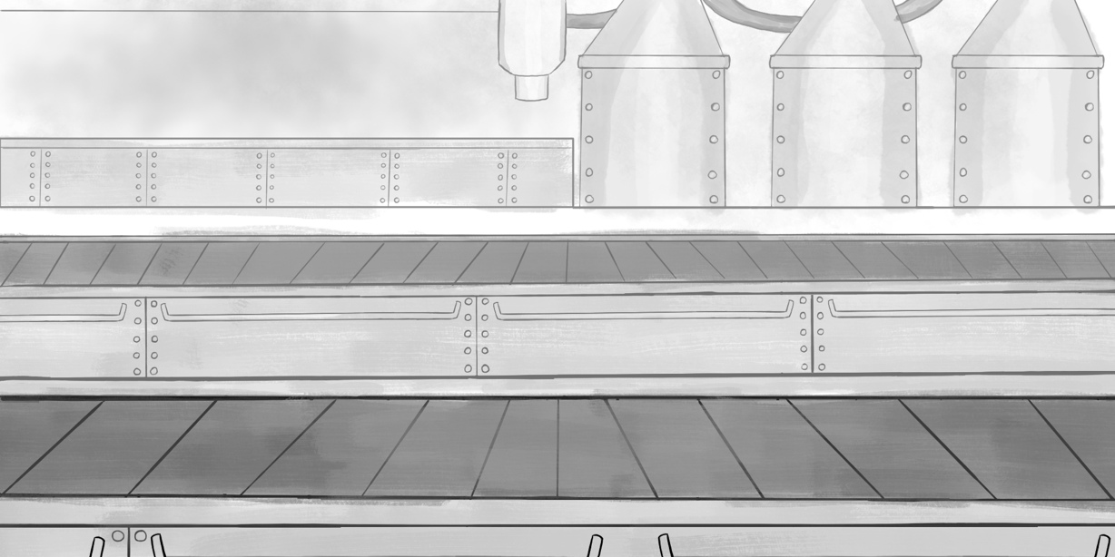 Image description: A digital drawing of a industrial bakery
